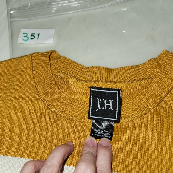 Jessica Howard sweater Dress Long Sleeve Striped with Mustard Accents Preppy - Picture 7 of 8